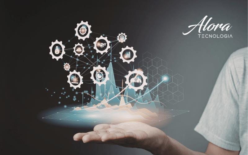 Mão humana com mapa de inovação na palma lembrando dos recursos do Finep Mais Inovação